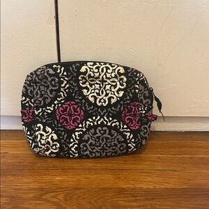 Vera Bradley Black and Pink Cosmetic Bag with Damask Pattern